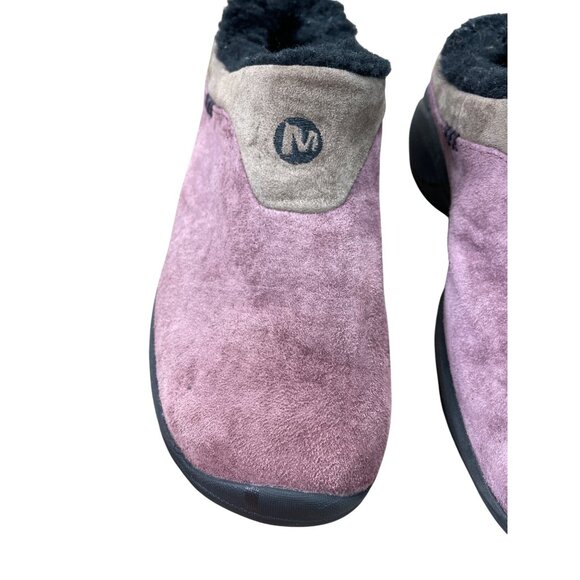 Merrell Encore Ice Huckleberry Womens Suede Fur Clogs Size 6.5 SKU 8924 - Picture 7 of 15
